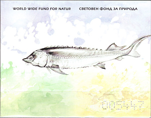 Болгария, 2004, Рыбы, Осетровые, WWF, 2 сцепки по 4 марки в буклете